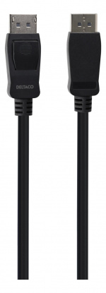 DELTACO DisplayPort-kabel, 1m, 8K, DP 1.4, DSC 1.2, LSZH svart