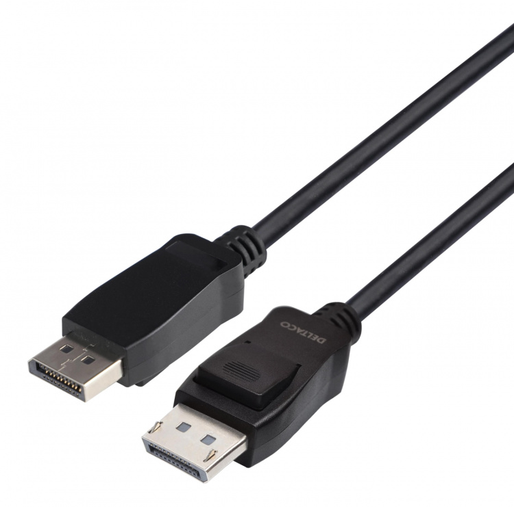DELTACO DisplayPort-kabel, 3m, 8K, DP 1.4, DSC 1.2, LSZH svart