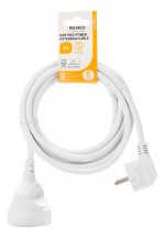 DELTACO Jordet skjøteledning 1x CEE 7/3, 1x CEE 7/7, 3m, hvit