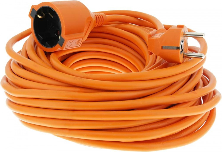 DELTACO Forlengelseskabel, innendørs bruk, jordet, IP20, 20 m, Oransje