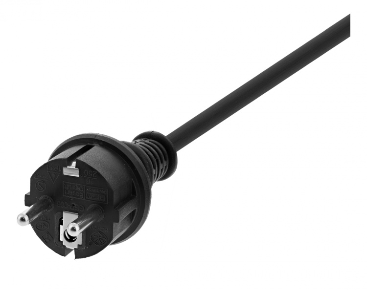 DELTACO Forlengelseskabel, utendørs, jordet, IP44, 10 m, Svart