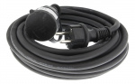 DELTACO Forlengelseskabel, utendørs, jordet, IP44, 10 m, Svart