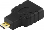 DELTACO HDMI høyhastighetsadapter med Ethernet, Micro HDMI ma - HDMI fe