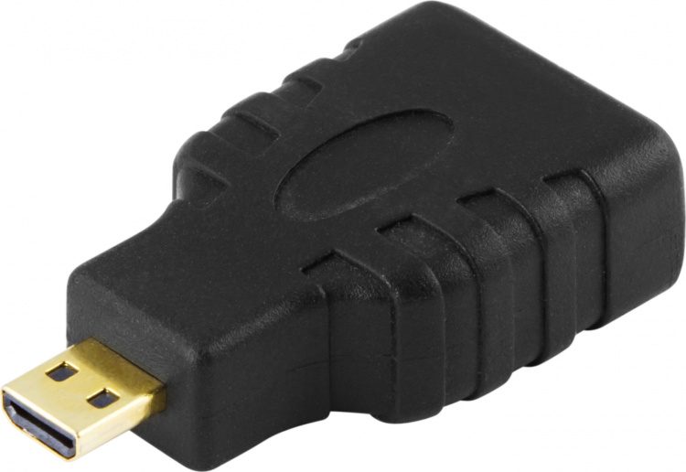 DELTACO HDMI høyhastighetsadapter med Ethernet, Micro HDMI ma - HDMI fe