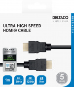 DELTACO ULTRA High Speed HDMI-kabel, 48 Gbps, 2 m, svart