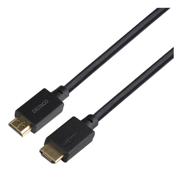 DELTACO Ultra High Speed HDMI-kabel, 5m, eARC, QMS, 8K 60Hz, 4K 120Hz, LSZH, svart