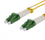 DELTACO OS2 Fiberkabel, LC - LC, dupleks, singlemode, APC, 9/125, 1m