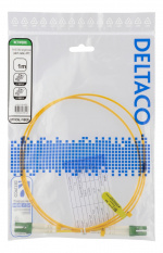 DELTACO OS2 Fiberkabel, LC - LC, dupleks, singlemode, APC, 9/125, 1m
