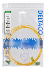 DELTACO OS2 Fiberkabel, LC - LC, dupleks, singlemode, APC, 9/125, 2m