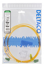 DELTACO OS2 Fiberkabel, LC - LC, dupleks, singlemode, APC, 9/125, 2m