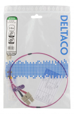 DELTACO OM4 Fiberkabel, LC - SC, dupleks, multimode, 50/125, 0,5m