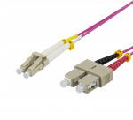 DELTACO OM4 Fiberkabel, LC - SC, dupleks, multimode, 50/125, 7m