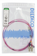 DELTACO OM4 Fiberkabel, LC - SC, dupleks, multimode, 50/125, 1,5m