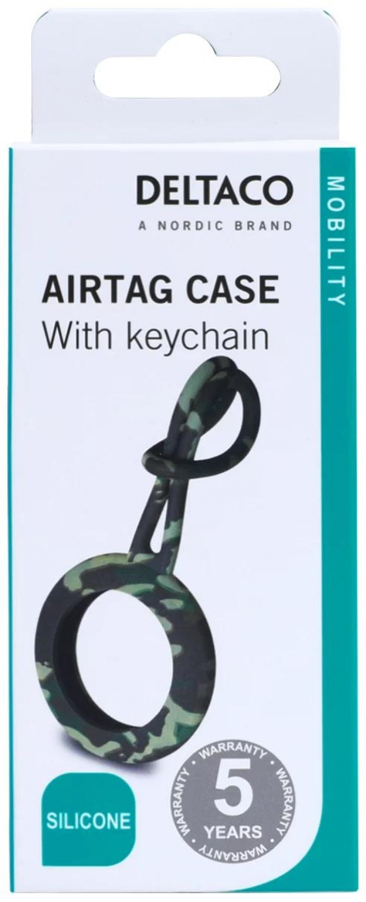 DELTACO Apple AirTag-etui, silikon, kamuflasje