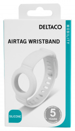 DELTACO Apple AirTag, Silikonarmbånd, hvit
