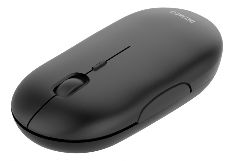 DELTACO Trådløs flat, lydløs mus 1600DPI USB-mottaker med 4 knapper