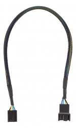 DELTACO Forlengelseskabel for 4-pinners vifter 0,3 m, svart