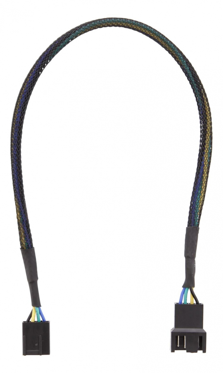 DELTACO Forlengelseskabel for 4-pinners vifter 0,3 m, svart