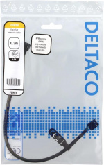 DELTACO Forlengelseskabel for 4-pinners vifter 0,3 m, svart