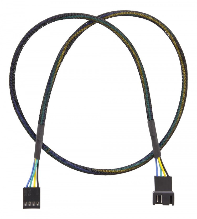 DELTACO Forlengelseskabel for 4-pinners vifter 0,6 m, svart