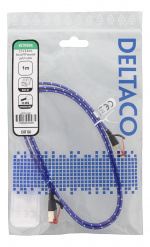 DELTACO U/FTP Tough Flat Cat6a patchkabel, 1 m, flertrådet kjerne