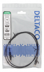 DELTACO Ultra Slim U/UTP Cat.6 patchkabel, OD:2,6 mm, 1 m, svart