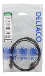 DELTACO Ultra Slim U/UTP Cat.6 patchkabel, OD:2,6 mm, 1,5 m, svart