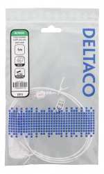 DELTACO U/FTP Cat6 patchkabel 2,6 mm⌀ 1m 500MHz hvit