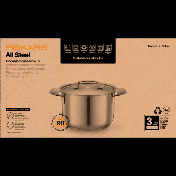 Fiskars All Steel gryte 3,0 liter