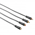Hama audiokabel 2xRCA-2xRCA forlengning Gull Svart 3m Hama audiokabel 2xRCA-2xRCA forlengning Gull Svart 3m