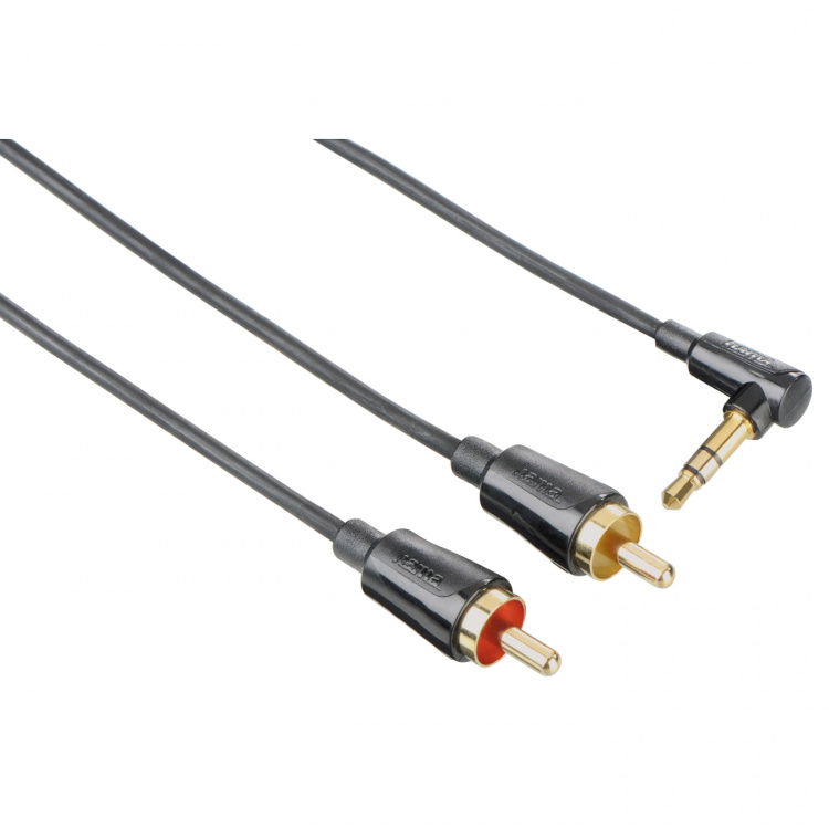 Hama audiokabel 3,5mm-2xRCA 0,75m vinklet 3,5 90° TL Hama audiokabel 3,5mm-2xRCA 0,75m vinklet 3,5 90° TL