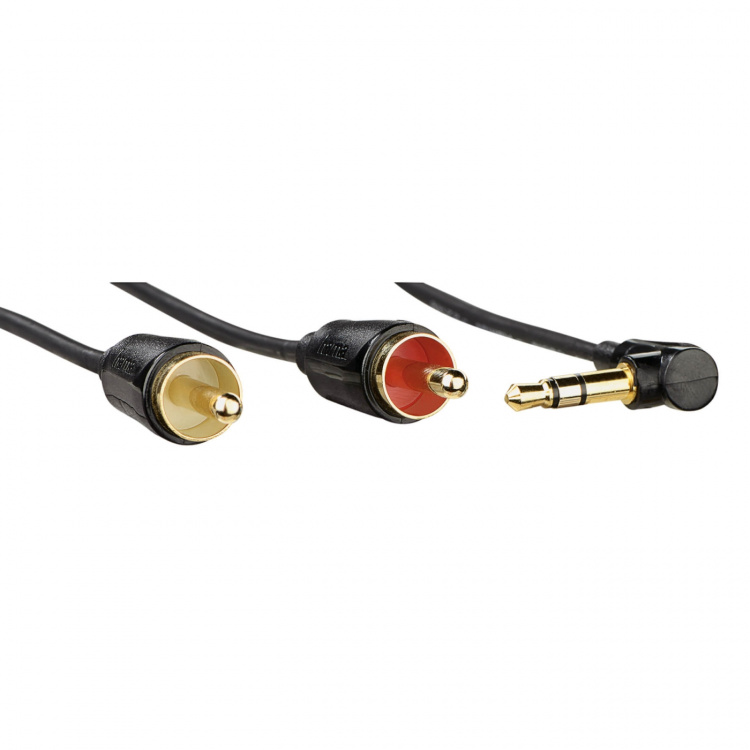Hama audiokabel 3,5mm-2xRCA 0,75m vinklet 3,5 90° TL Hama audiokabel 3,5mm-2xRCA 0,75m vinklet 3,5 90° TL