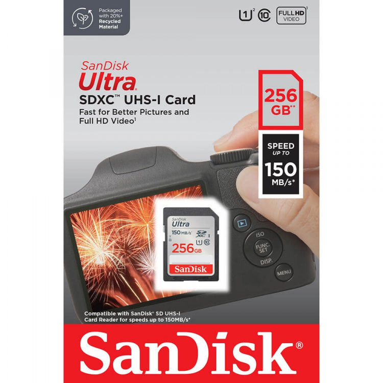SanDisk Minnekort SDXC Ultra 256GB 150MB/s SanDisk Minnekort SDXC Ultra 256GB 150MB/s