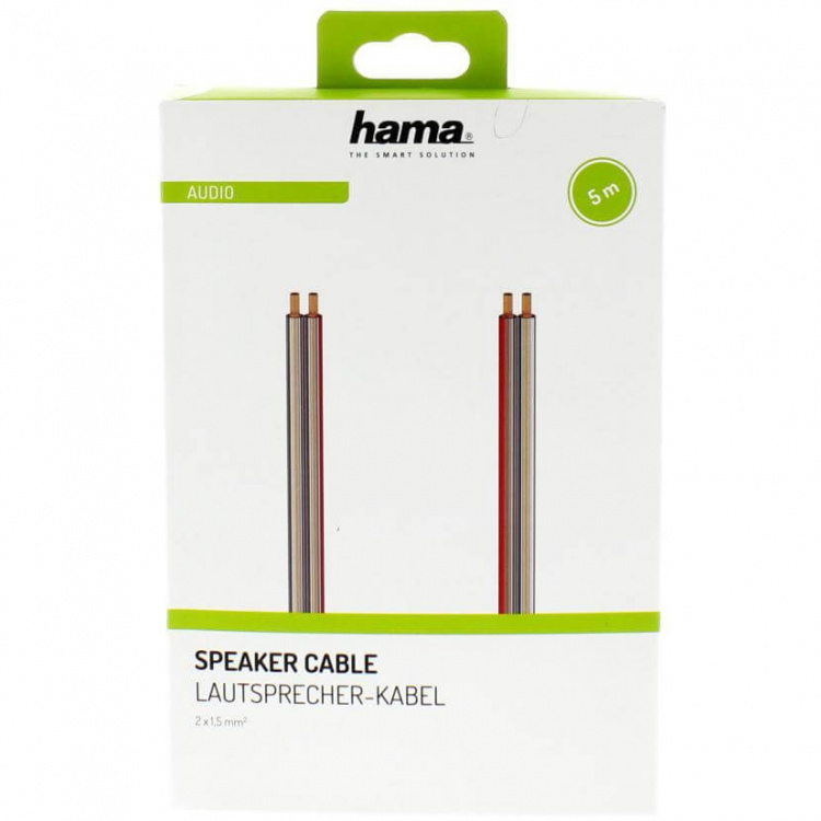 Hama Högtalarkabel 2x1.5mm2 Transparent 5m