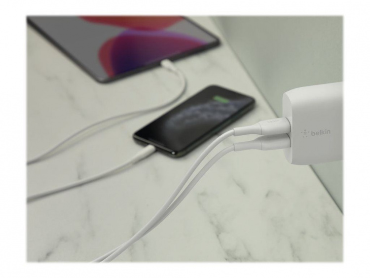 Belkin Vegglader med 2x USB-kontakt + Lightning-kabel 1 m 