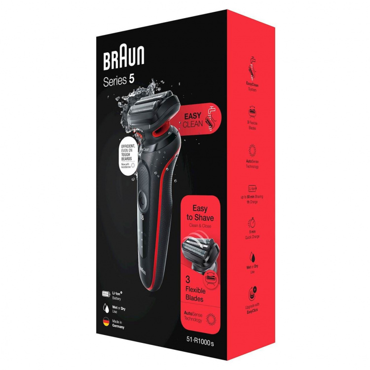 Braun Barbermaskin Shaver 51-R1000s Red