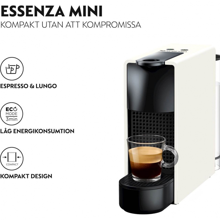 Krups Kapselmaskin Essenza Mini, 0,6 l. Hvit farge