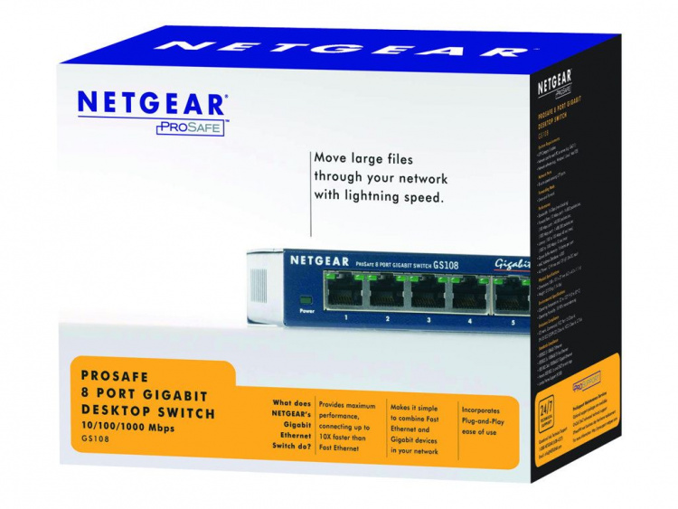 Netgear GS108GE 8Port 1000T-svitsj