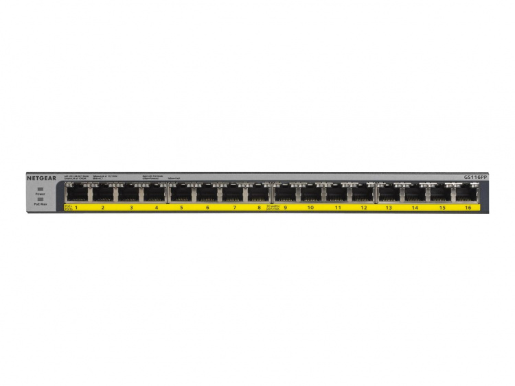 Netgear GS116LP Gigabit Ethernet-bryter uten administrasjon