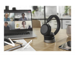 Jabra Kablede hodetelefoner med ladestasjon, Jabra Evolve2 75 Link380a Ms Stereo, svart