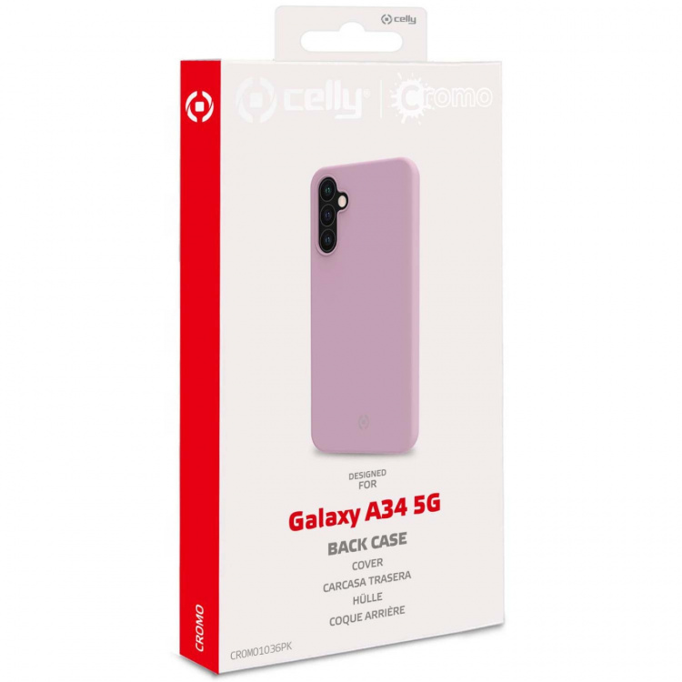 Celly Cromo Soft gummideksel Galaxy A34 5G Pink