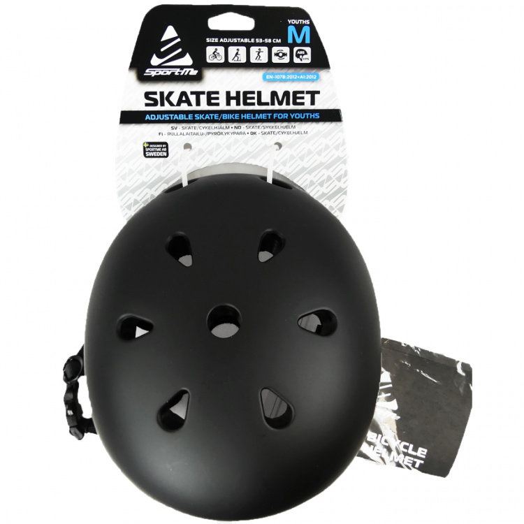 SportMe Skatehjelm S 53-58cm Svart SportMe Skatehjelm S 53-58cm Svart