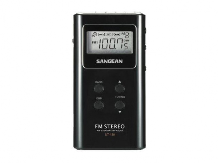 Sangean DT120 Lommeradio inkl. hodetelefoner, svart Sangean DT120 Lommeradio inkl. hodetelefoner, svart