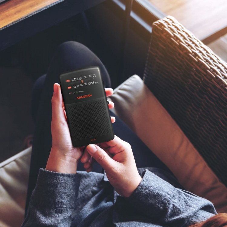 Sangean SR35 - Lommeradio, svart Sangean SR35 - Lommeradio, svart