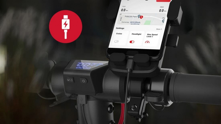 Sharp EM-KS2AEU-B - Elektrisk sparkesykkel med innebygd display, dobbel fjæring bak og appkontroll