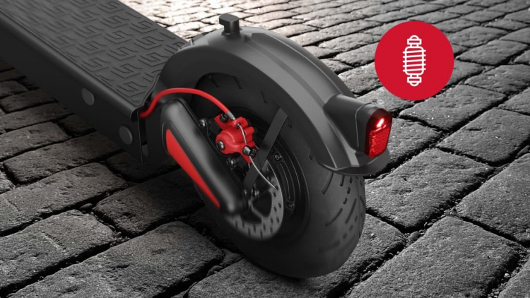 Sharp EM-KS2AEU-B - Elektrisk sparkesykkel med innebygd display, dobbel fjæring bak og appkontroll