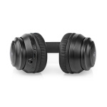 Nedis Trådløse Over-Ear hodetelefoner | Maksimal batteritid: 16 timer | Innebygd mikrofon | Trykk kontroll | Stemmestyring | Volumkontroll | Reiseveske inkludert | Sort