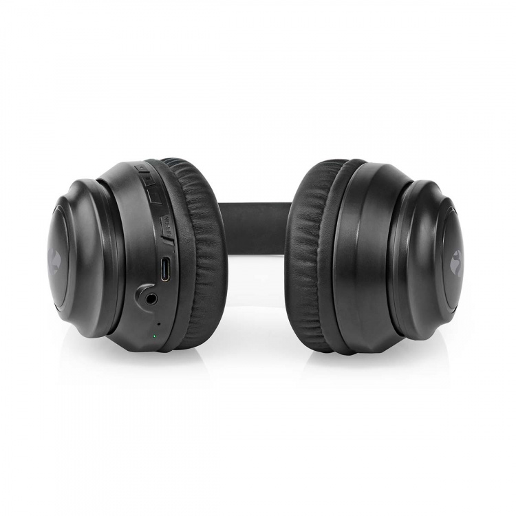 Nedis Trådløse Over-Ear hodetelefoner | Maksimal batteritid: 16 timer | Innebygd mikrofon | Trykk kontroll | Stemmestyring | Volumkontroll | Reiseveske inkludert | Sort