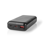 Nedis Power Bank | 20000 mAh | 1.5 / 2.0 / 3.0 A | Antall utganger: 2 | Utgangstilkobling: 1x USB-A / 1x USB-C™ | Inngangstilkobling: 1x Micro USB / 1x USB-C™ | PD2.0 18W | Lithium-Polymer Nedis Power Bank | 20000 mAh | 1.5 / 2.0 / 3.0 A | Antall utganger: 2 | Utgangstilkobling: 1x USB-A / 1x USB-C™ | Inngangstilkobling: 1x Micro USB / 1x USB-C™ | PD2.0 18W | Lithium-Polymer