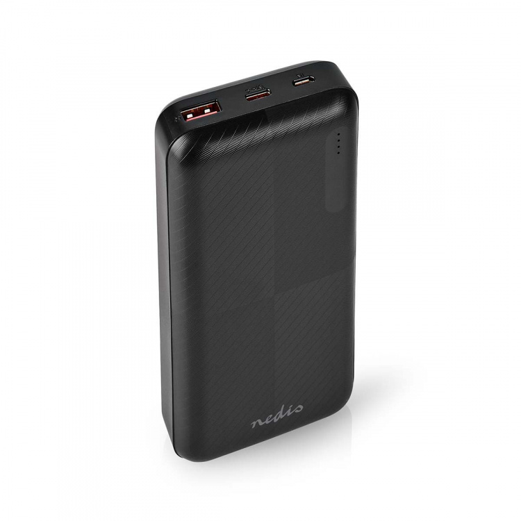 Nedis Power Bank | 20000 mAh | 1.5 / 2.0 / 3.0 A | Antall utganger: 2 | Utgangstilkobling: 1x USB-A / 1x USB-C™ | Inngangstilkobling: 1x Micro USB / 1x USB-C™ | PD2.0 18W | Lithium-Polymer Nedis Power Bank | 20000 mAh | 1.5 / 2.0 / 3.0 A | Antall utganger: 2 | Utgangstilkobling: 1x USB-A / 1x USB-C™ | Inngangstilkobling: 1x Micro USB / 1x USB-C™ | PD2.0 18W | Lithium-Polymer